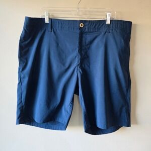 Caribbean Joe Mens Navy Blue Flat Front Shorts Size 40 Polyester‎ Spandex Blend